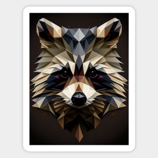 Triangle Raccoon - Abstract polygon animal face staring Magnet